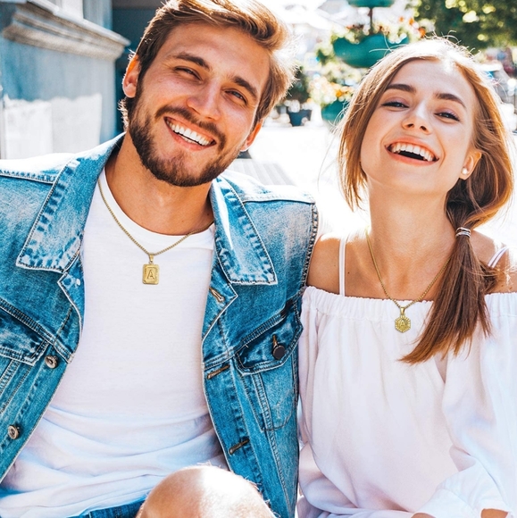 New Silver Plated Initial "F" Box Chain Necklace - Picture 7 of 8